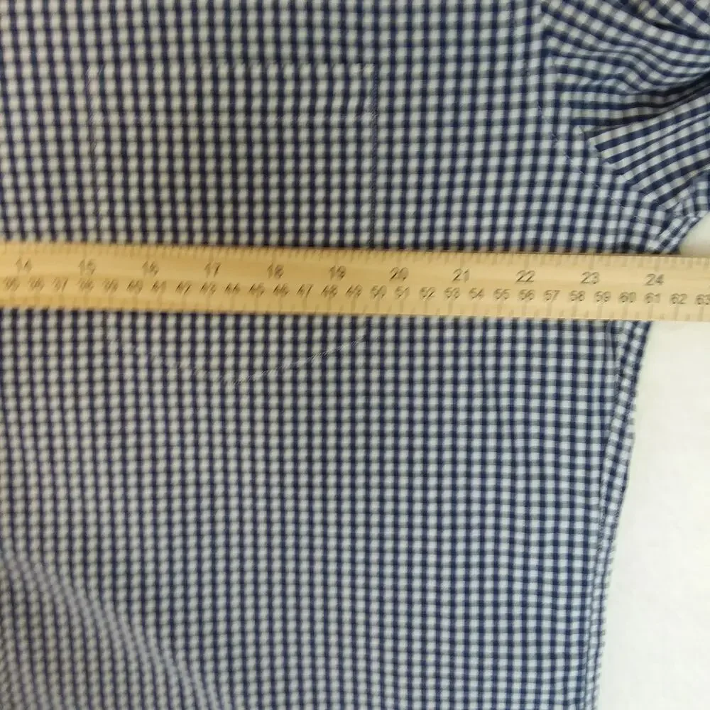 J. Crew Button Down Classic Shirt Men's‎ XL Blue & White Gingham Check Gorpcore